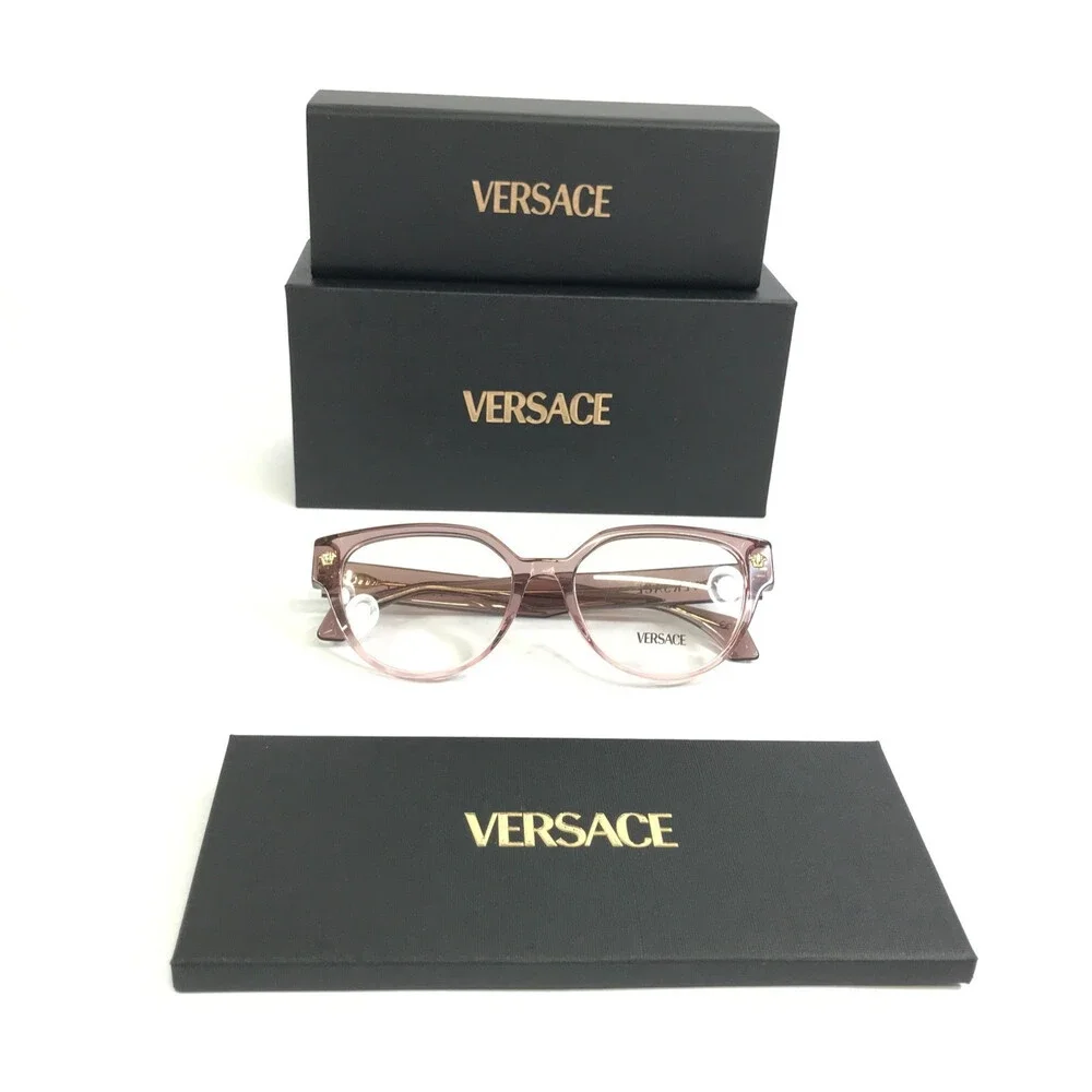 Versace Eyeglasses Frames MOD.3394-D 5435 Transparent Purple Asian Fit 53-17-140